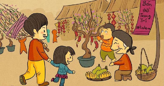 Văn mẫu lớp 6: Tả quang cảnh phiên chợ theo tưởng tượng - 2 Dàn ý chi tiết & 14 bài văn mẫu đặc sắc